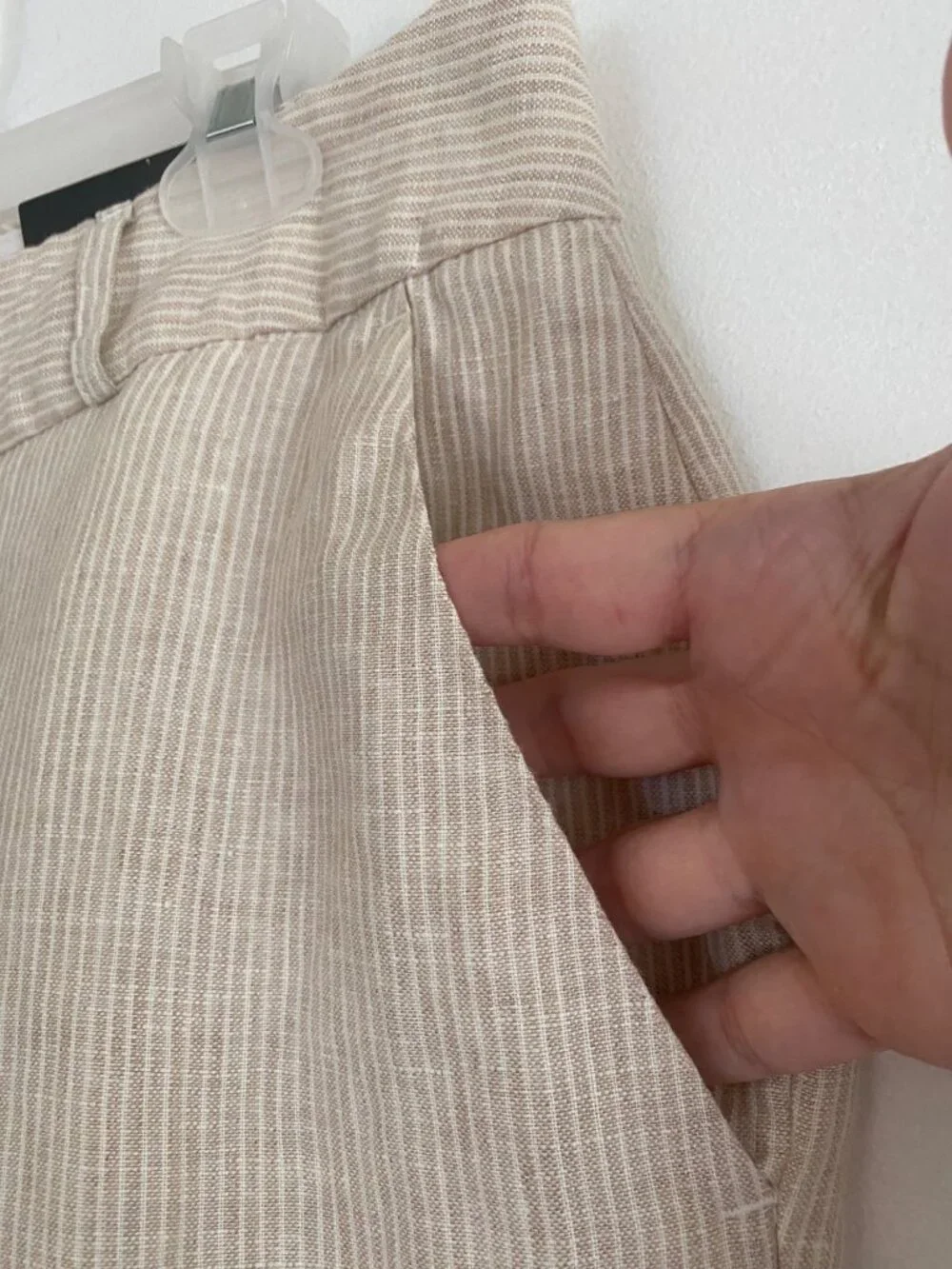 Banana Republic Women's Martin Fit Beige Linen Trouser Pants Size 10